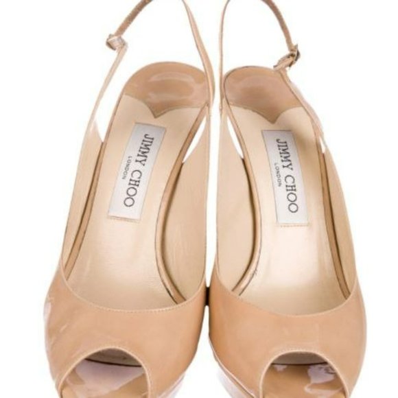 Jimmy Choo Patent Leather Slingback Sandals Size 1 - Picture 3 of 3